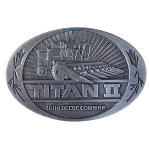 John Deere Belt Buckle Titan II Combine 1984 Vintage Farm Farming Agriculture
